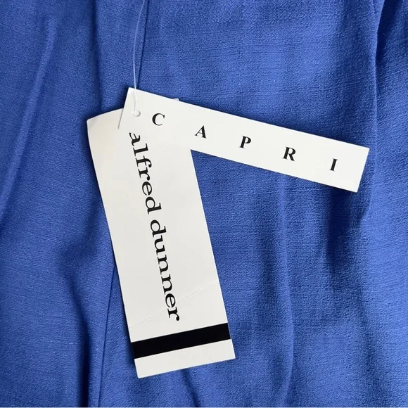 Alfred Dunner NWT Blue Wide Leg Capri Pants Cutout Bottom Design SZ: 12 - Picture 6 of 8